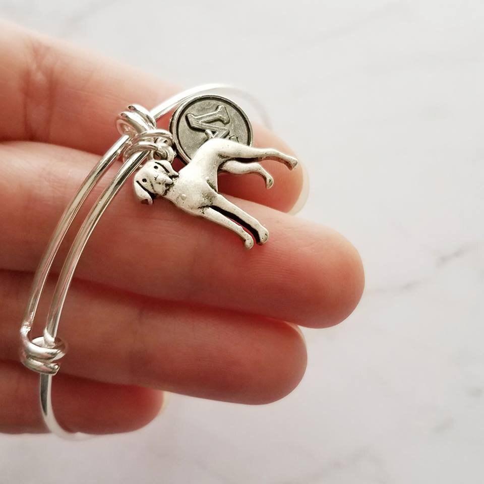 Weimaraner Large Briolette Charm Bracelet- Weimaraner Bracelet Charm, Weimaraner Charm newest Bracelet, Weimaraner Jewelry