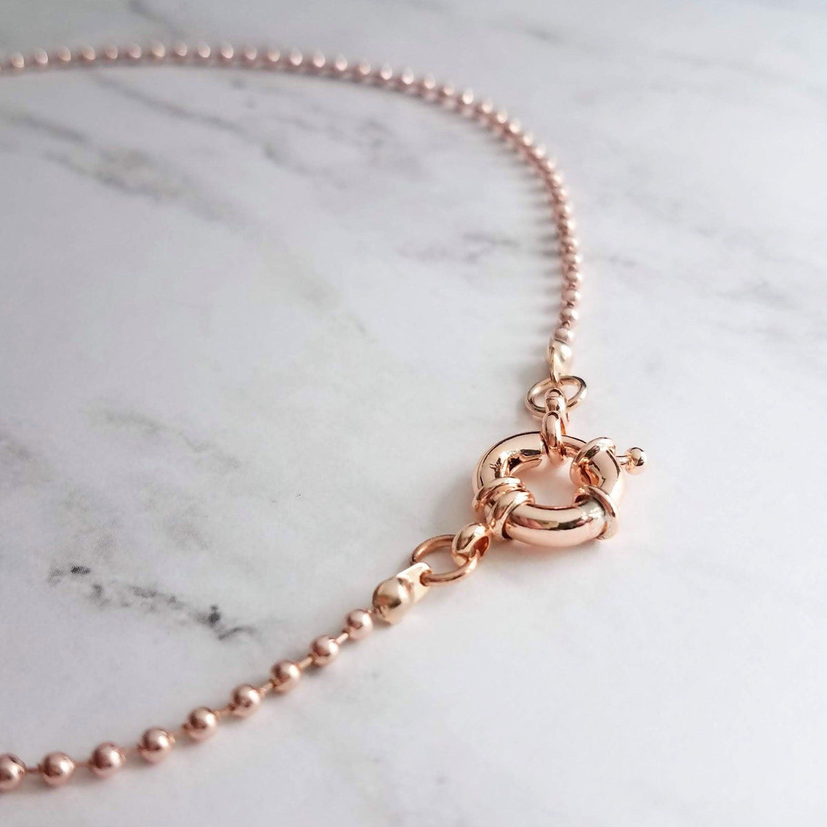 Ball Chain Replacement Necklace in Stainless Steel and Rose Gold