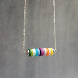 Rainbow Necklace, colorful necklace, multicolor necklace, gold rainbow necklace, cheerful necklace, pride necklace, rainbow disk necklace (Copy)