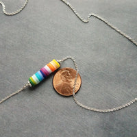 Rainbow Necklace, colorful necklace, multicolor necklace, gold rainbow necklace, cheerful necklace, pride necklace, rainbow disk necklace (Copy)