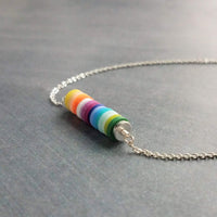 Rainbow Necklace, colorful necklace, multicolor necklace, gold rainbow necklace, cheerful necklace, pride necklace, rainbow disk necklace (Copy)