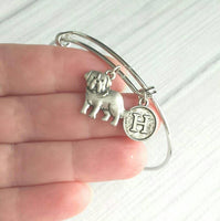 St Bernard Bracelet, dog mom jewelry, St Bernard jewelry, St Bernard gift, silver bangle bracelet, pet dog charm, Saint Bernard bracelet - Constant Baubling