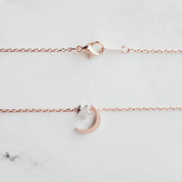 Moon and Star Necklace, rose gold moon, moon pendant, celestial necklace, silver star charm, crescent moon, night sky necklace, wishing star - Constant Baubling