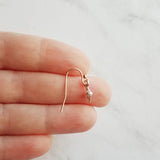 Small Rose Gold Earrings - tiny little top shape dangles on simple ball tip ear wire hooks - delicate minimalist wear - perfect for everyday - Constant Baubling