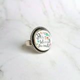 Motivational Ring, She Believed She Could, So She Did, encouragement gift, strength motivation gift, believe in yourself, you got this gift - Constant Baubling