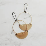 Gold Circle Earrings, gold hoop earring, semicircle earring, large gold earring, lightweight earring latching earring bronze earring, kidney - Constant Baubling