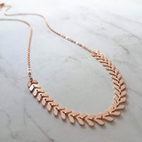 Rose Gold Necklace, herringbone necklace, rose gold arrow chain, arrow necklace, rose gold chevron chain, rose gold v necklace small v chain - Constant Baubling