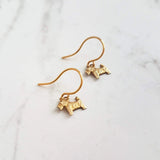 Scottie Dog Earrings, tiny gold dog earring, Scottish Terrier earring, gold dog charm, mini Scottie Dog, gold Scottie Dog, breeder gift, mom - Constant Baubling