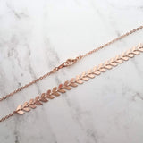 Rose Gold Necklace, herringbone necklace, rose gold arrow chain, arrow necklace, rose gold chevron chain, rose gold v necklace small v chain - Constant Baubling