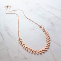 Rose Gold Necklace, herringbone necklace, rose gold arrow chain, arrow necklace, rose gold chevron chain, rose gold v necklace small v chain - Constant Baubling