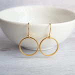 Gold Circle Earrings, gold hoop earring, thin circle earring, small circle earring, thin gold circle earring, thin gold hoop, narrow hoop - Constant Baubling