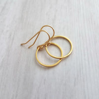 Gold Circle Earrings, gold hoop earring, thin circle earring, small circle earring, thin gold circle earring, thin gold hoop, narrow hoop - Constant Baubling