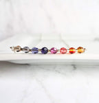 Rainbow Necklace, colorful necklace, rainbow crystal necklace, delicate necklace, sterling silver chain, ombre necklace sunset purple orange - Constant Baubling