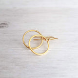 Gold Circle Earrings, gold hoop earring, thin circle earring, small circle earring, thin gold circle earring, thin gold hoop, narrow hoop - Constant Baubling