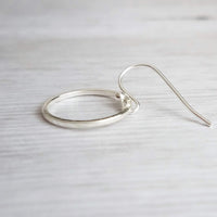 Silver Hoop Earrings - simple circle earring, silver circle earring, silver ring earring, thin circle earring, small circle earring, round - Constant Baubling