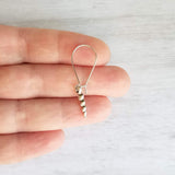 Silver Seashell Earrings, little shell earring, small seashell earring, antique silver seashell, vacation earring, beach earring, souvenir - Constant Baubling