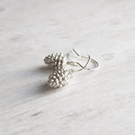 Silver Pine Cone Earrings - small matte silver plated mini pinecone charms on tiny silver plated hooks - minimalist and simple - Constant Baubling