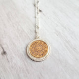 Gold Silver Clover Necklace, filigree necklace, clover pendant, medallion pendant, medallion necklace, lacy pendant, gold clover necklace - Constant Baubling