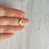 Gold Oval Dangle Earrings, CZ earring, North Star earring, cubic zirconia earring, small gold earring, petite gold earring, oval earrings - Constant Baubling