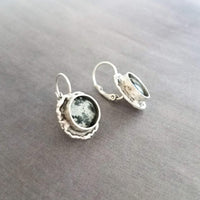 Moon Earrings, silver bezel earring, lever back earring, celestial earring, silver moon earring, moon surface, crater earring, space earring - Constant Baubling