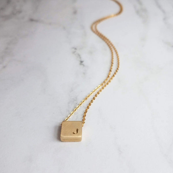 Gold Mini Block Monogram Necklace – Be Monogrammed