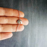 Silver Seashell Necklace, little spiral shell, nautilus necklace, snail shell pendant, silver shell charm, ocean necklace, beach jewelry - Constant Baubling