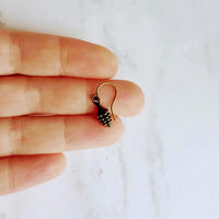 Little Pinecone Earrings, small antique brass pine cone, bronze pine cone charm, fall jewelry, tiny pine cone dangle, pine cone earrings - Constant Baubling