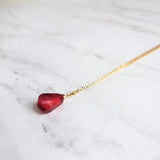 Pomegranate Necklace - small red pink pendant, thin delicate 18 inch chain, fruit seed necklace, fertility necklace, pomegranate seed charm - Constant Baubling