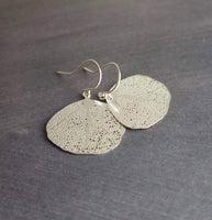 Sea Fan Earrings - .925 sterling silver hooks, silver plated brass coral charm, delicate silver earring, ocean life earring, beach earring - Constant Baubling