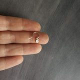 Tiny Silver Leaf Earrings - small leaf earring, silver leaf earring, mini leaf earring, tiny dangle earring, little silver leaf earring - Constant Baubling