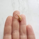 Gold Pine Cone Earrings, small pinecone earring, little pine cone, fall earring, autumn earring, matte gold harvest earring, nature earring - Constant Baubling