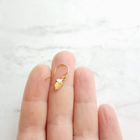 Small Acorn Earrings, gold acorn earring, small gold acorn earring, little gold acorn earring, tiny acorn earring, acorn dangle, simple gold - Constant Baubling