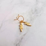 Lightning Bolt Earrings, gold lightning earring, gold bolt earring, weather earring, storm earring, thunder bolt earring, meteoroligist gift - Constant Baubling