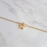 Gold Star Necklace, small star necklace, little star necklace, star outline, open star necklace, star pendant, superstar necklace, golden - Constant Baubling