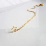 Gold Star Necklace, small star necklace, little star necklace, star outline, open star necklace, star pendant, superstar necklace, golden - Constant Baubling