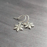 Little Snowflake Earrings, silver snowflake earring, small snowflake earring, winter earring, holiday earring, snow earring, Christmas - Constant Baubling