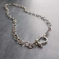 Silver Big Link Chain, front clasp necklace, large round link chain, oversized lobster clasp necklace, chunky chain, thick rhodium chain - Constant Baubling