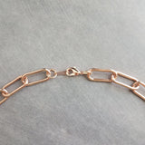 Rose Gold Snaffle Bit Necklace, chunky rose gold chain, equestrian necklace, rose gold horse necklace D ring thick rose gold paperclip chain - Constant Baubling