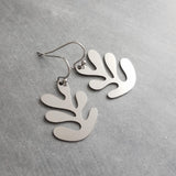 Sea Earrings, silver chunky earring, seaweed earring, silver plant, plant earring, ocean earring, stainless steel earring, hypoallergenic - Constant Baubling