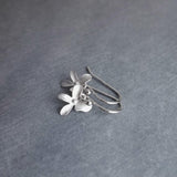 Orchid Earrings - silver orchid earring, small orchid earring, silver flower earring, small flower earring, tiny flower earring, dainty - Constant Baubling