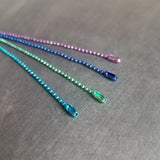 Thin Ball Chain Necklace, choose one single delicate chain, colorful ball chain, colored red fuchsia pink purple teal blue green tiny skinny - Constant Baubling