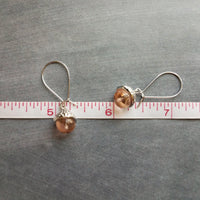 Small Acorn Earrings, glass acorn earring, peach acorn, silver acorn earring, acorn dangle earring, fall earring, autumn earring, squirrel - Constant Baubling