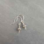 Tiny Silver Dangle Earrings, antique silver earring, little top earring, small silver earring, simple earring, delicate earring, sterling - Constant Baubling